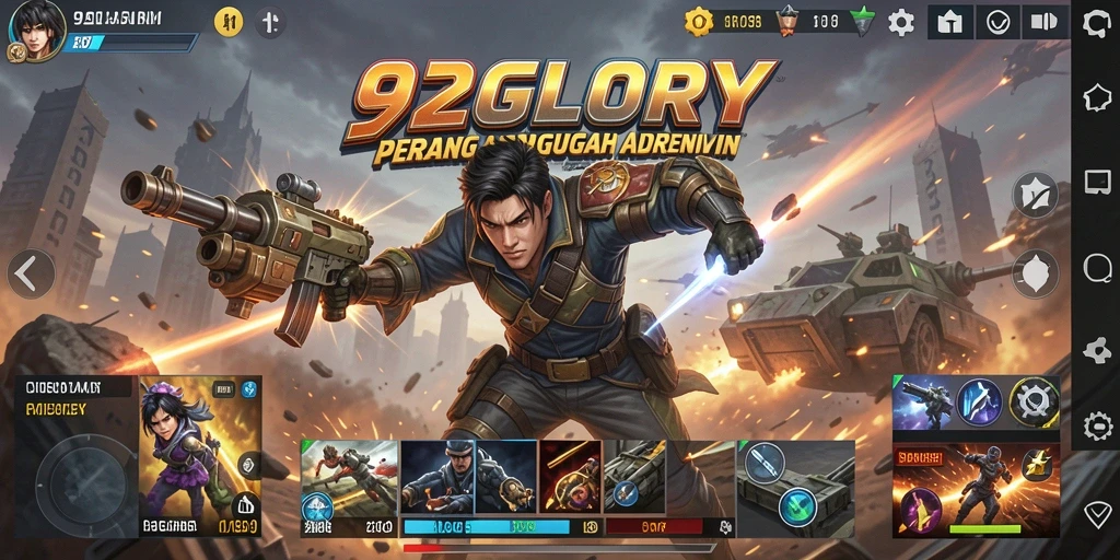 Gameplay mendebarkan dalam 92GLORY yang penuh aksi.