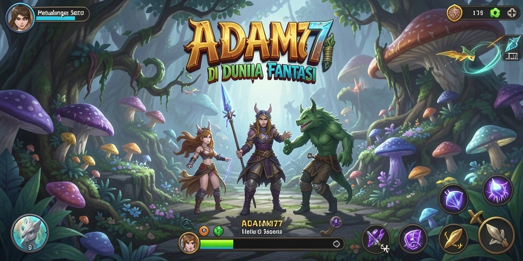 Tangkapan layar gameplay ADAM77 menunjukkan aksi seru dalam petualangan.