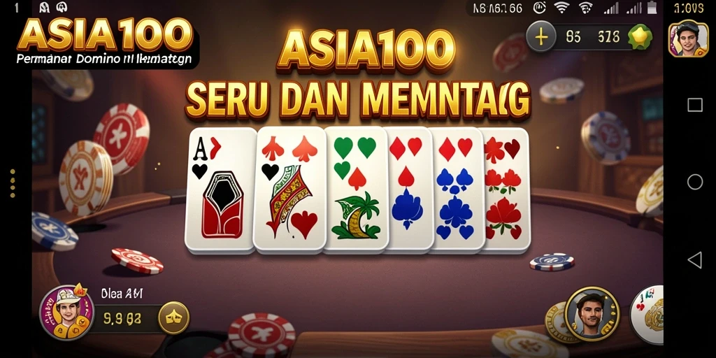 Screenshot gameplay ASIA100 yang menunjukkan aksi mendebarkan dalam permainan Domino.