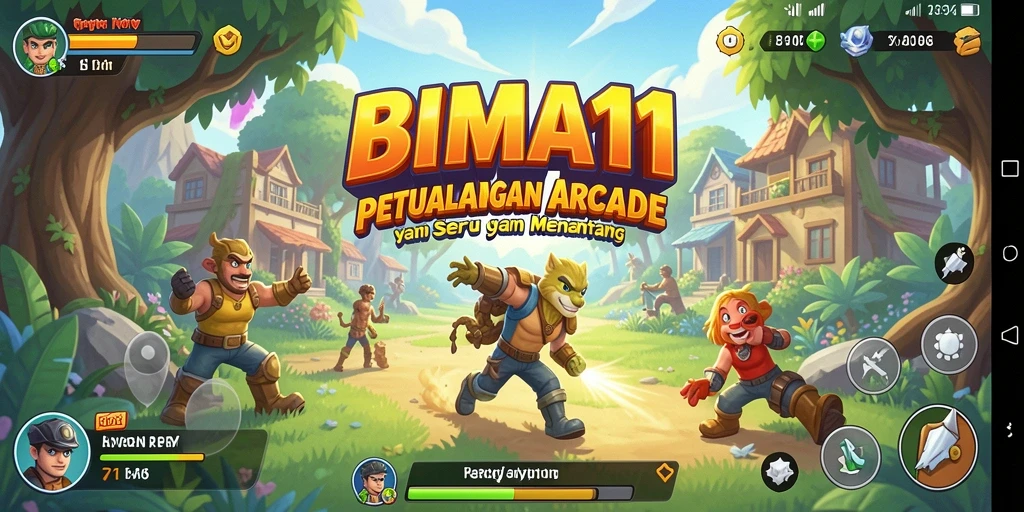 Tampilan gameplay BIMA11 yang penuh aksi dan tantangan dari berbagai level.