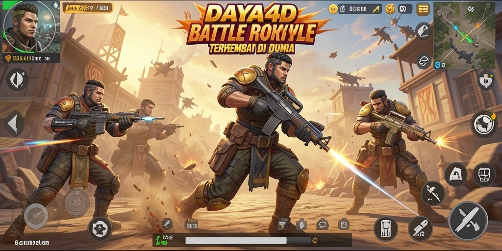 Gambaran gameplay seru dalam pertempuran Battle Royale DAYA4D.