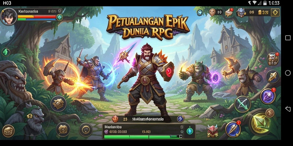 Tangkapan layar H03 menampilkan aksi epik di medan perang RPG.