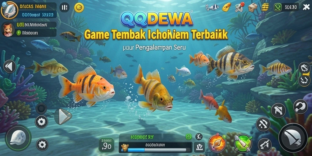Screenshot gameplay QQDEWA menampilkan aksi menembak ikan yang mendebarkan.