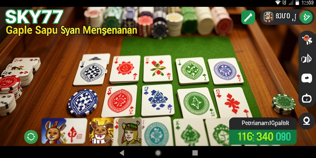 Tampilan gameplay seru dalam permainan Gaple SKY77.