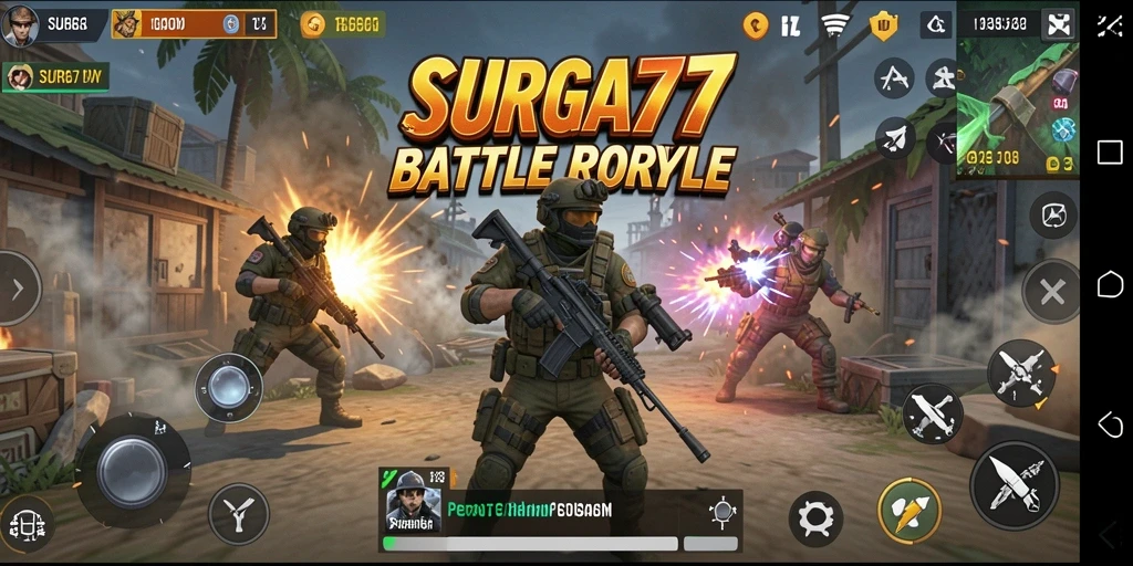 Tampilan mendebarkan dari aksi Battle Royale di SURGA77.