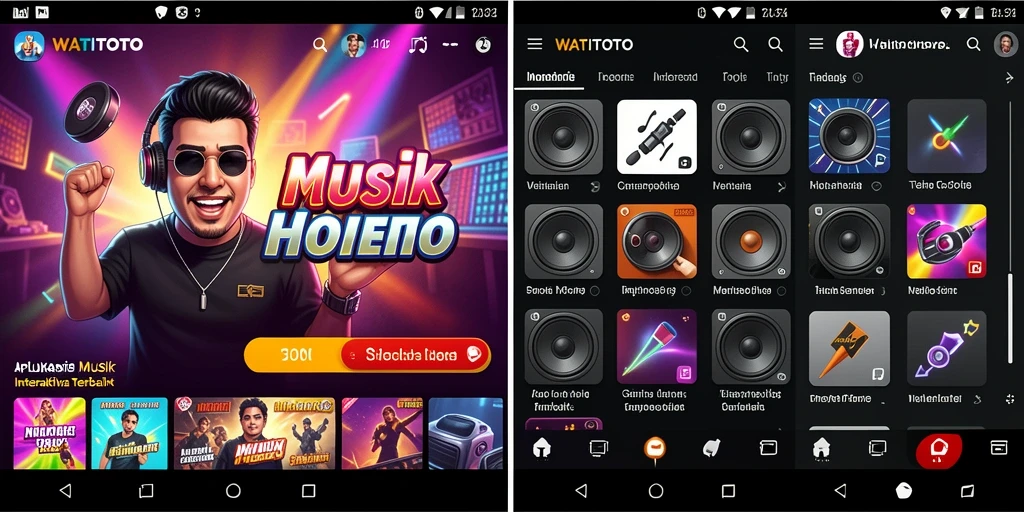 Screenshot utama WATITOTO menampilkan gameplay interaktif musik.