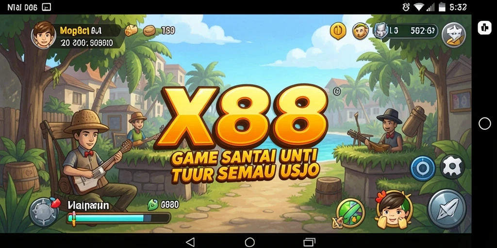 Tampilan gameplay X88 yang ceria dan menghibur.